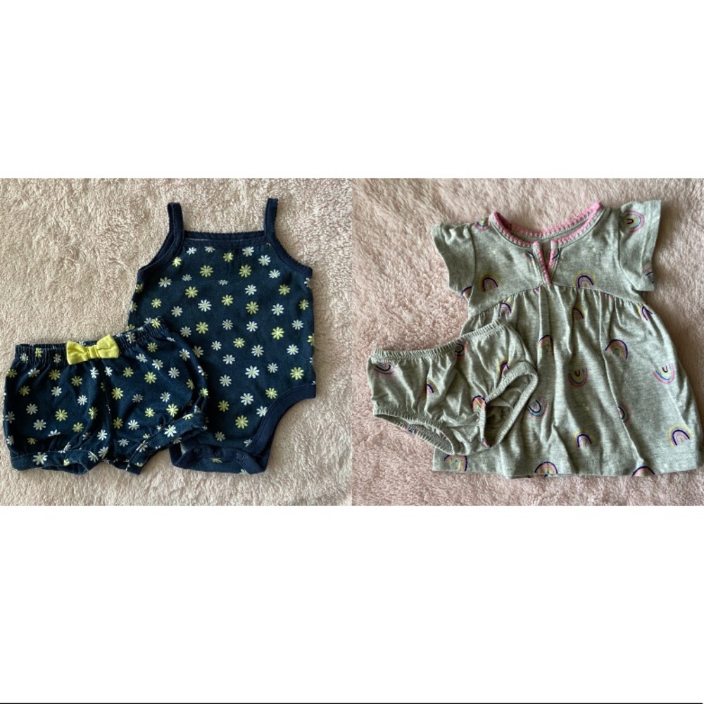 2 piece baby girl outfits shorts and bloomers set